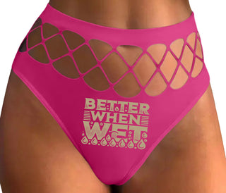 Better When Wet - Fuchsia Fishnet Thong