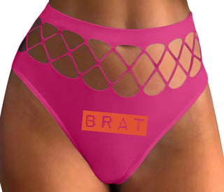 Brat - Fuchsia Fishnet Thong
