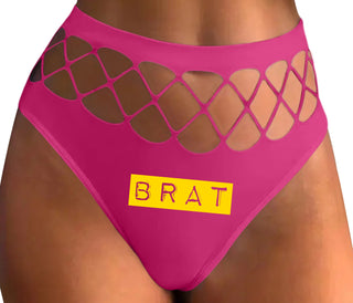 Brat - Fuchsia Fishnet Thong