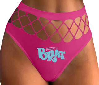 Brat - Fuchsia Fishnet Thong