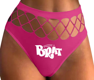 Brat - Fuchsia Fishnet Thong