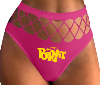 Brat - Fuchsia Fishnet Thong