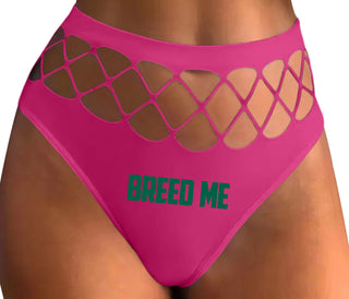 Breed Me - Fuchsia Fishnet Thong