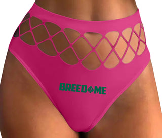 Breed Me - Queen of Spades - Fuchsia Fishnet Thong