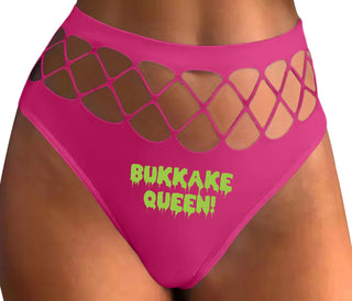 Bukkake Queen - Fuchsia Fishnet Thong