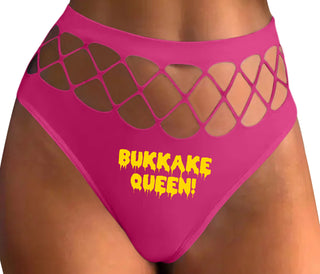 Bukkake Queen - Fuchsia Fishnet Thong