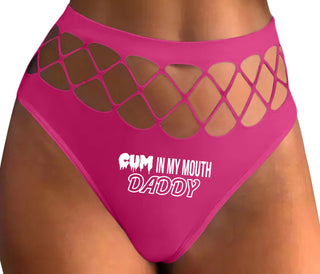 Cum In My Mouth Daddy - Fuchsia Fishnet Thong