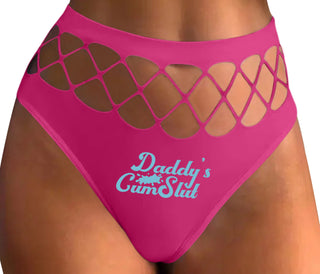 Daddy's Cumslut - Fuchsia Fishnet Thong