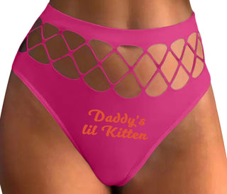 Daddys Little Kitten - Fuchsia Fishnet Thong