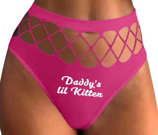 Daddys Little Kitten - Fuchsia Fishnet Thong