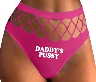 Daddy's Pussy - Fuchsia Fishnet Thong