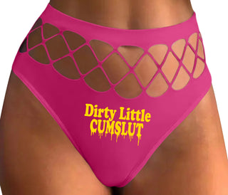 Dirty Little Cumslut - Fuchsia Fishnet Thong