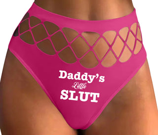 Daddy's Little Slut - Fuchsia Fishnet Thong
