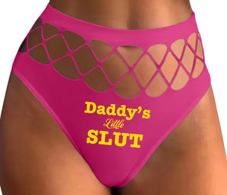 Daddy's Little Slut - Fuchsia Fishnet Thong