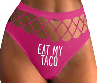Eat My Taco - Taco Tuesday - Fuchsia Fishnet Thong