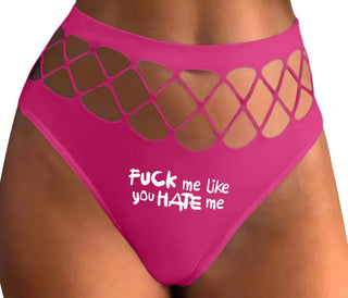Fuck Me Like You Hate Me - Fuchsia Fishnet Thong