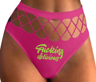Fucking Delicious  - Fuchsia Fishnet Thong