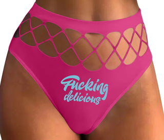 Fucking Delicious  - Fuchsia Fishnet Thong