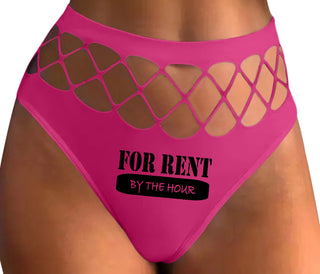 For Rent By The Hour - Fuchsia Fishnet Thong