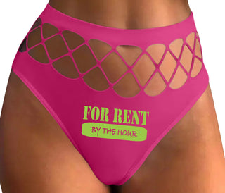 For Rent By The Hour - Fuchsia Fishnet Thong