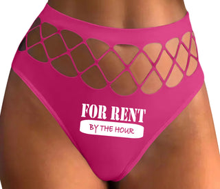 For Rent By The Hour - Fuchsia Fishnet Thong