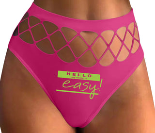 Hello My Name Is Easy - Fuchsia Fishnet Thong