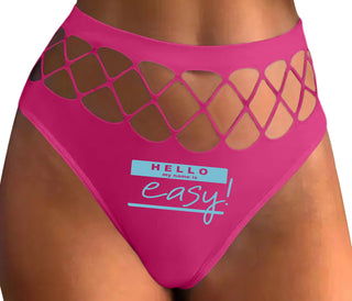 Hello My Name Is Easy - Fuchsia Fishnet Thong