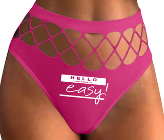 Hello My Name Is Easy - Fuchsia Fishnet Thong