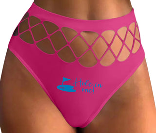 Hole In One - Funny Golf - Fuchsia Fishnet Thong