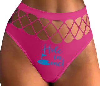 Hole In One - Suggestive Golf - Fuchsia Fishnet Thong