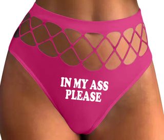In My Ass Please - Fuchsia Fishnet Thong