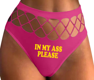In My Ass Please - Fuchsia Fishnet Thong