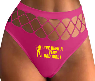 I've Been A Very Bad Girl - Fuchsia Fishnet Thong