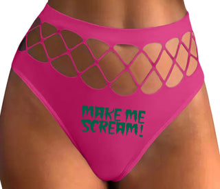 Make Me Scream - Fuchsia Fishnet Thong