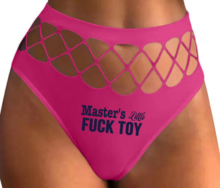 Master's Little Fuck Toy - Fuchsia Fishnet Thong