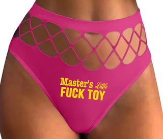 Master's Little Fuck Toy - Fuchsia Fishnet Thong