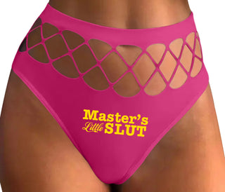 Master's Little Slut - Fuchsia Fishnet Thong