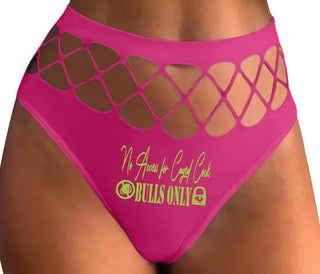 No Caged Cuck Cock - Bulls Only - Fuchsia Fishnet Thong