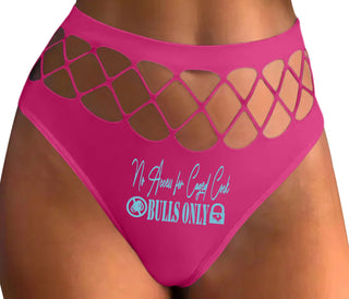 No Caged Cuck Cock - Bulls Only - Fuchsia Fishnet Thong