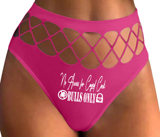 No Caged Cuck Cock - Bulls Only - Fuchsia Fishnet Thong