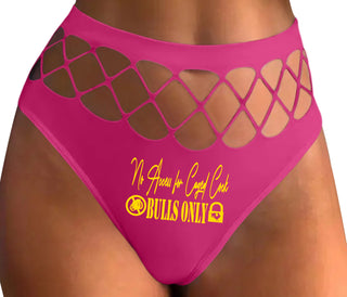 No Caged Cuck Cock - Bulls Only - Fuchsia Fishnet Thong