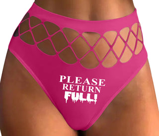 Please Return Full - Fuchsia Fishnet Thong