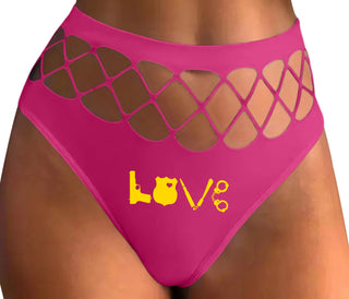 Police Love - Fuchsia Fishnet Thong