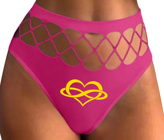 Polyamory Logo - Fuchsia Fishnet Thong