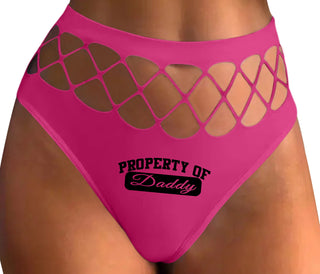 Property Of Daddy - Athletic Look - Fuchsia Fishnet Thong