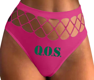 QOS - Queen of Spades - Fuchsia Fishnet Thong