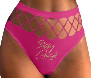 Sissy Cuck - Fuchsia Fishnet Thong