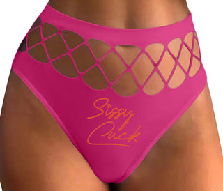 Sissy Cuck - Fuchsia Fishnet Thong