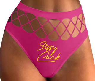 Sissy Cuck - Fuchsia Fishnet Thong