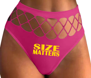 Size Matters - Fuchsia Fishnet Thong